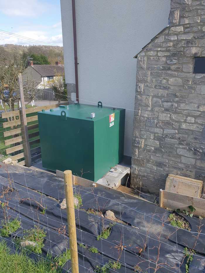 oil tank installed near building