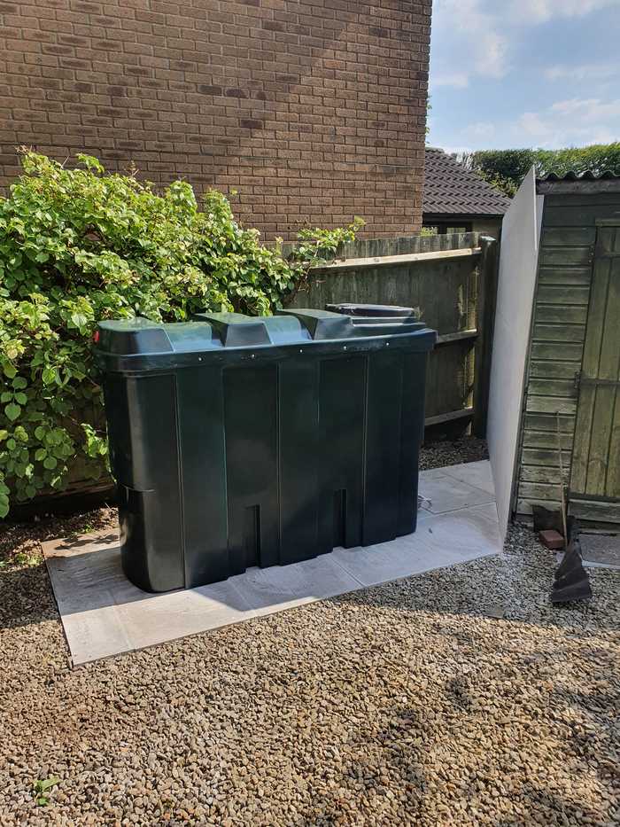 new tank and concrete base