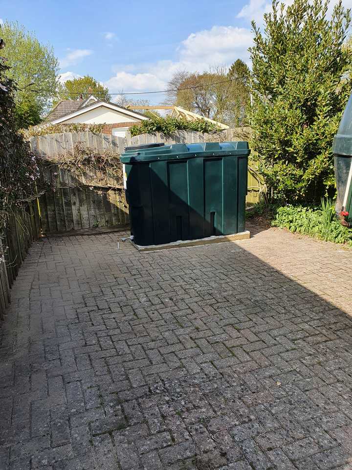oil tank on patio
