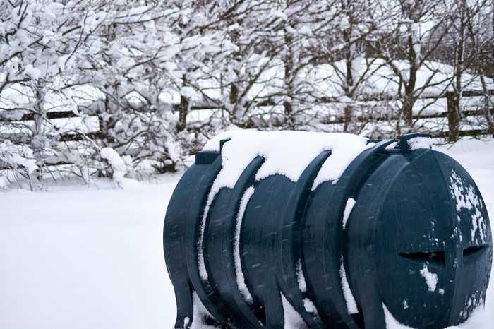 oil tank under snow