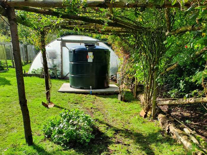 oil tank in spring garden