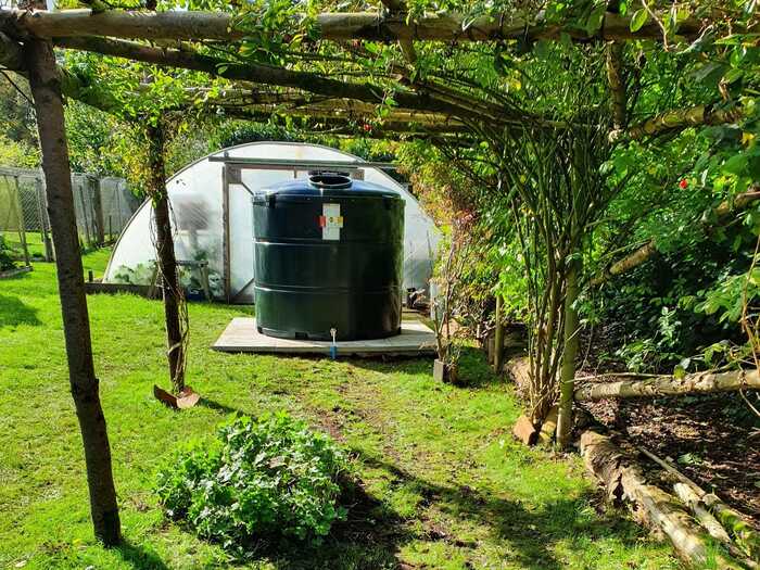 oil tank on concrete slab base