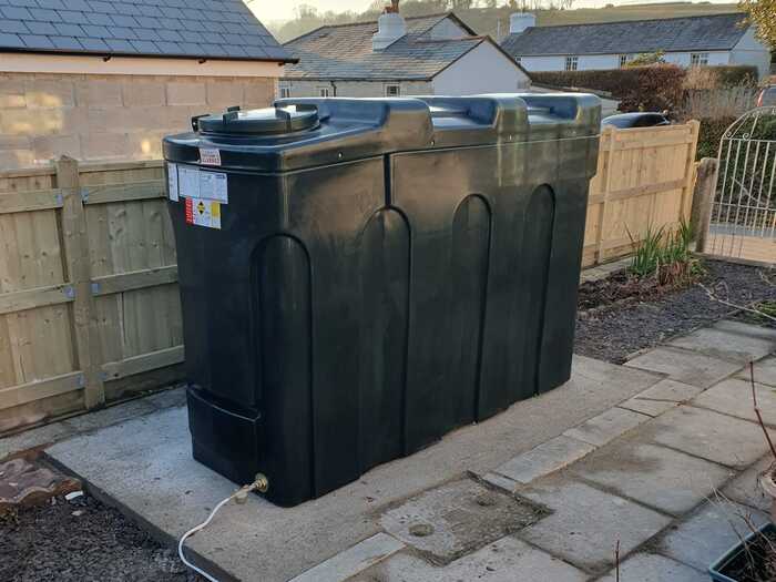 oil tank on concrete base